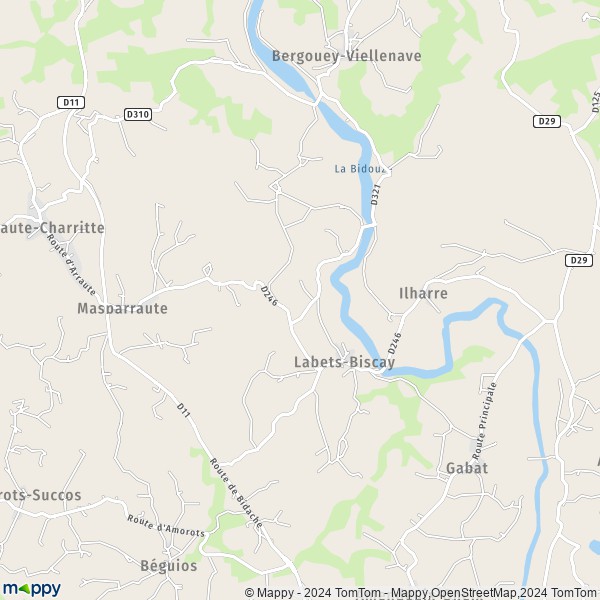 La carte pour la ville de Labets-Biscay 64120
