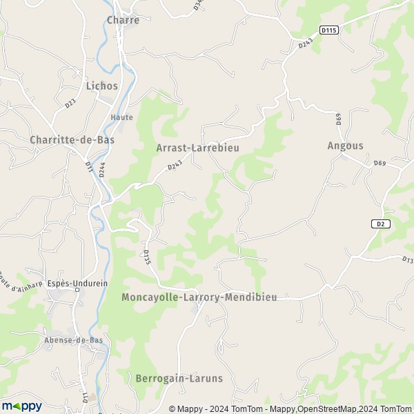 La carte pour la ville de Arrast-Larrebieu 64130