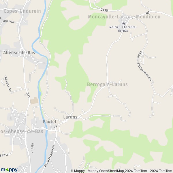 La carte pour la ville de Berrogain-Laruns 64130
