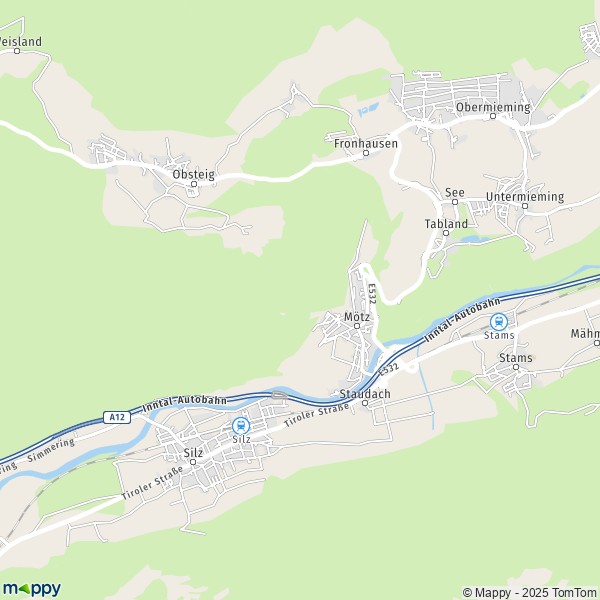 La carte pour la ville de Mötz 6423