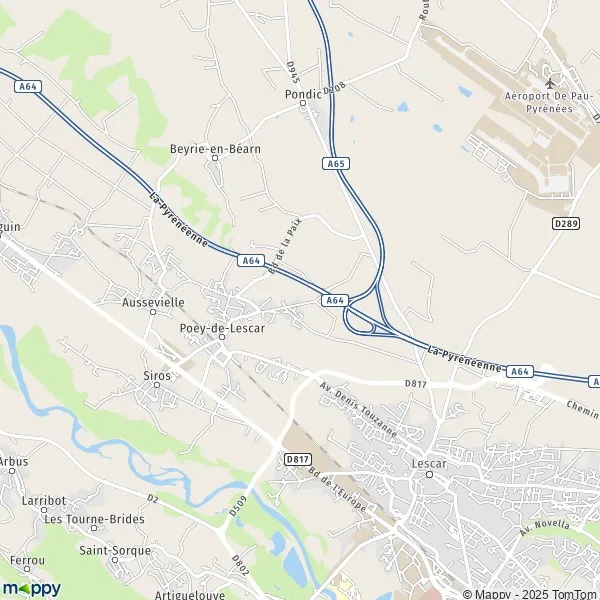 Plan Poey De Lescar Carte De Poey De Lescar 64230 Et Infos Pratiques