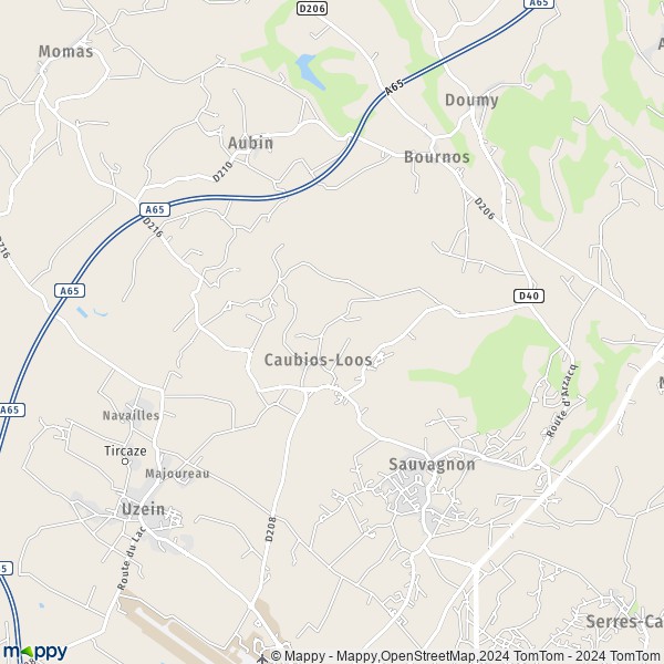 La carte pour la ville de Caubios-Loos 64230