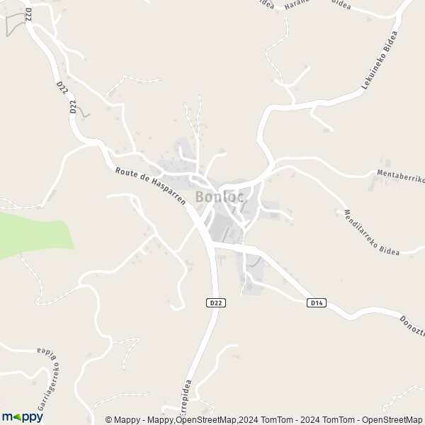 La carte pour la ville de Bonloc 64240