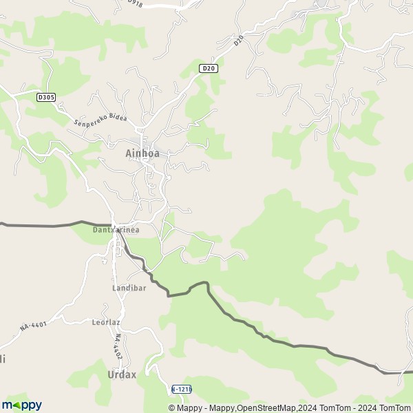 La carte pour la ville de Ainhoa 64250