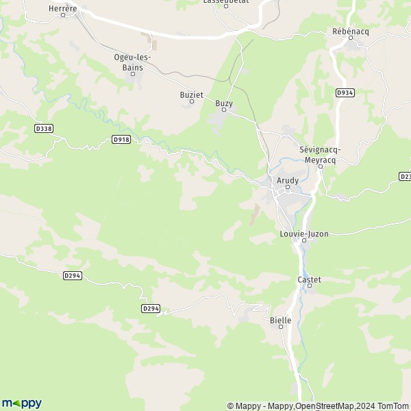 La carte pour la ville de Arudy 64260
