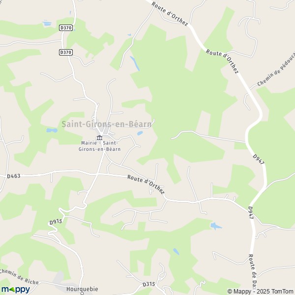 Plan Saint-Girons-en-B  arn carte Saint-Girons-en-B  arn  64300 