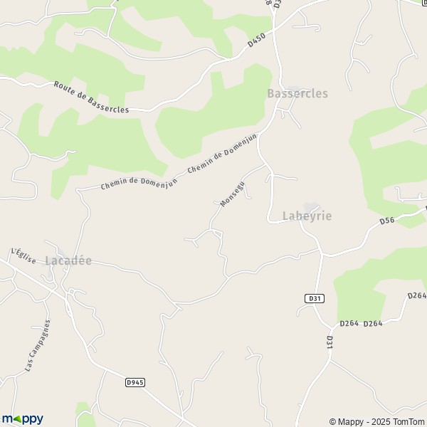 La carte pour la ville de Labeyrie 64300