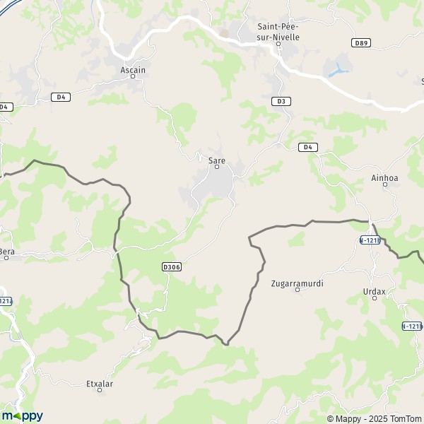 La carte pour la ville de Sare 64310