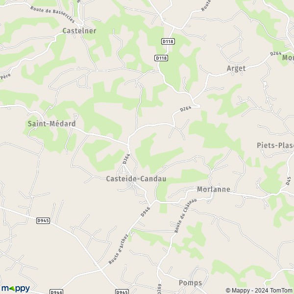 La carte pour la ville de Casteide-Candau 64370