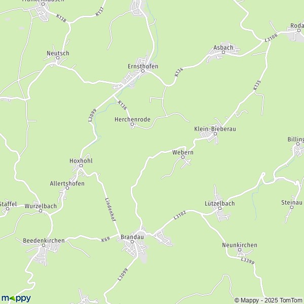 La carte pour la ville de 64397 Modautal