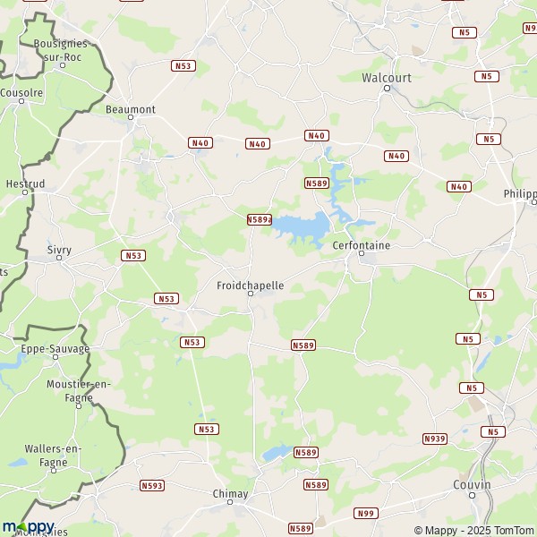 La carte pour la ville de 6440-6441 Froidchapelle