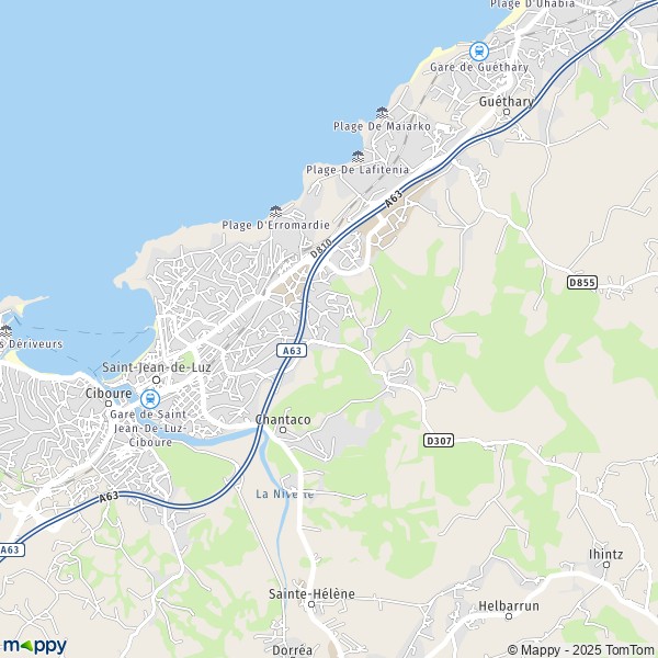 La carte pour la ville de Saint-Jean-de-Luz 64500