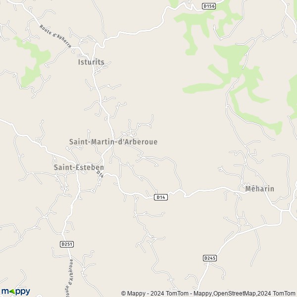 La carte pour la ville de Saint-Martin-d'Arberoue 64640