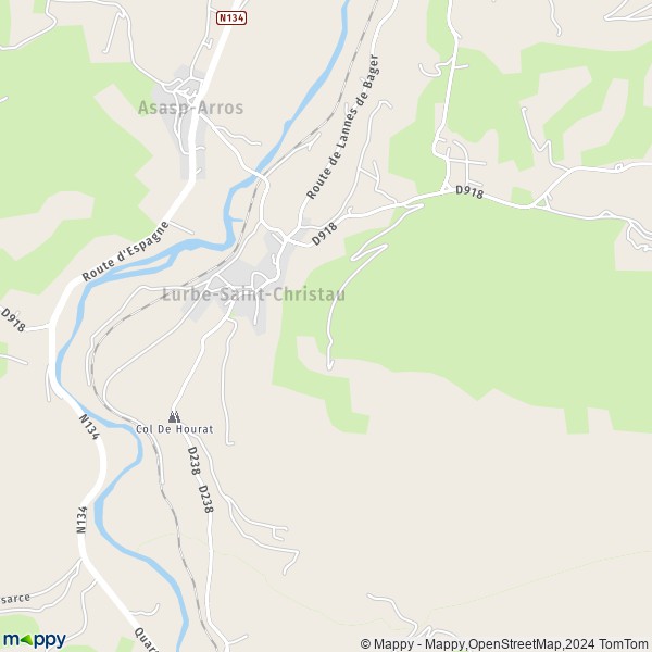 La carte pour la ville de Lurbe-Saint-Christau 64660