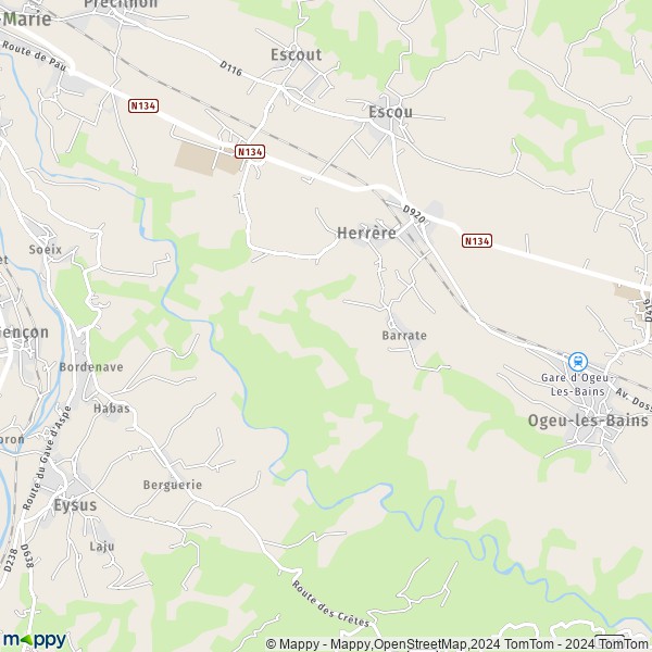 La carte pour la ville de Herrère 64680