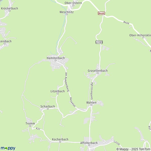 La carte pour la ville de 64689 Grasellenbach