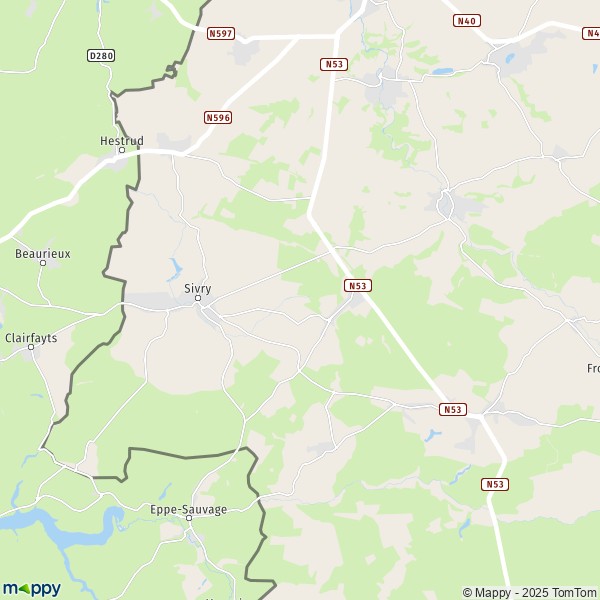 La carte pour la ville de 6470 Sivry-Rance