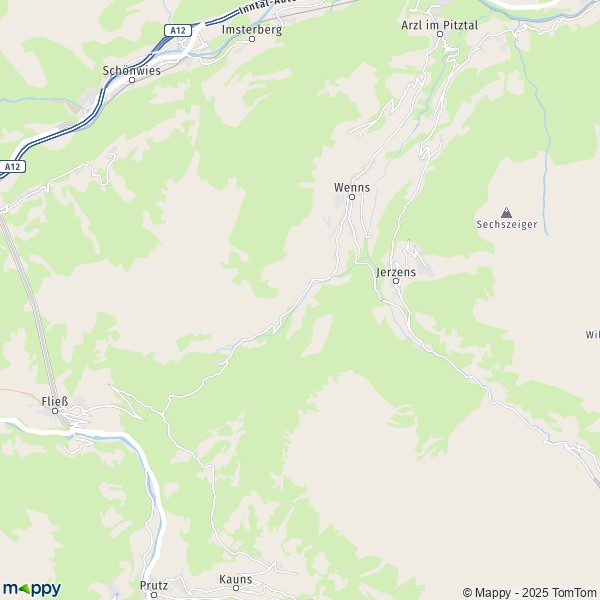 La carte pour la ville de Wenns 6473-6492