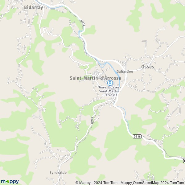 La carte pour la ville de Saint-Martin-d'Arrossa 64780
