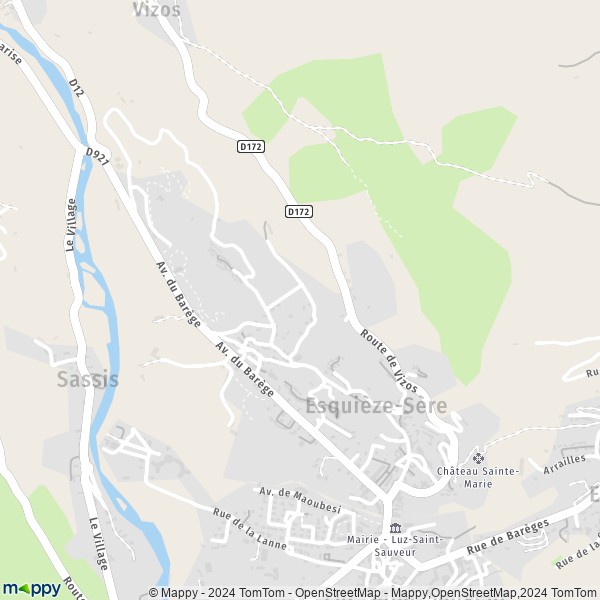 La carte pour la ville de Esquièze-Sère 65120