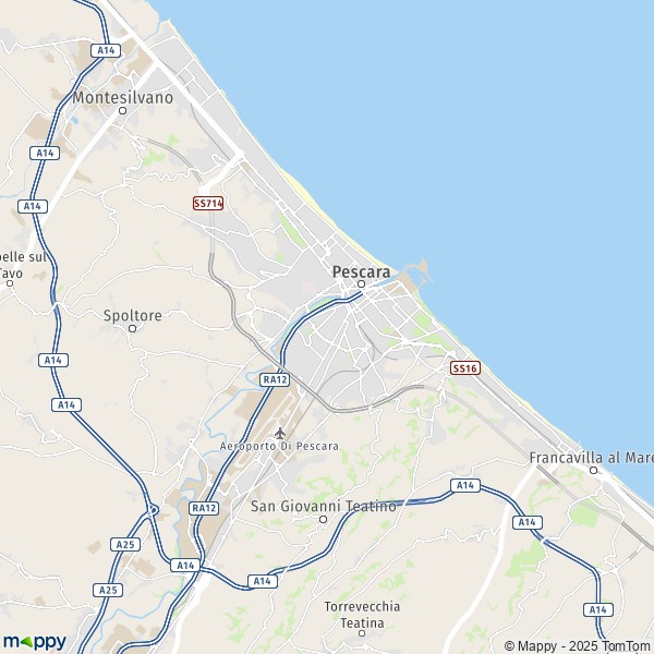 La carte pour la ville de Pescara 65121-65129