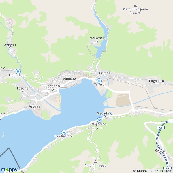 La carte pour la ville de Locarno 6516-6652