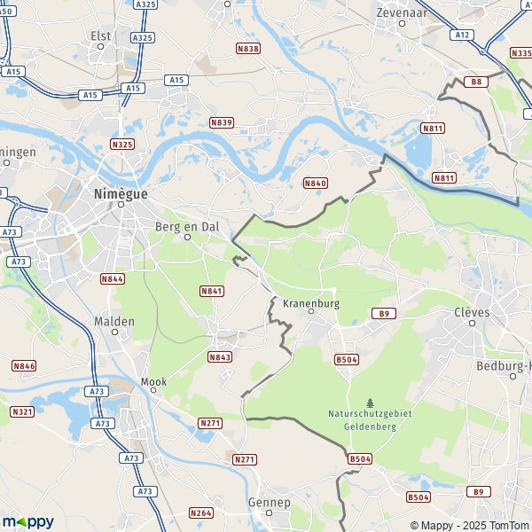 La carte pour la ville de Berg en Dal 6523-6579