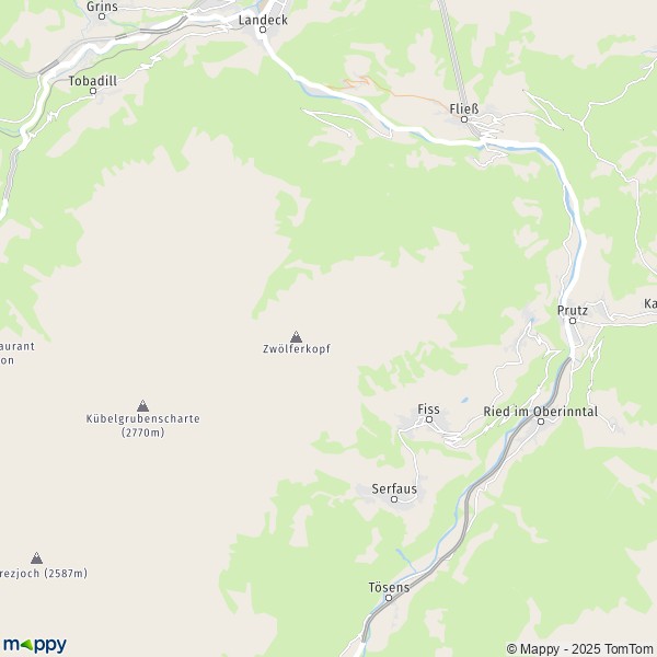 La carte pour la ville de Fiss 6533