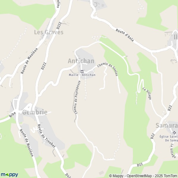 La carte pour la ville de Antichan 65370