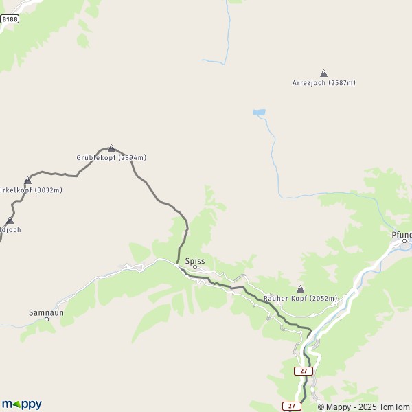 La carte pour la ville de Spiss 6544