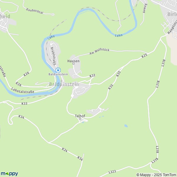 La carte pour la ville de 65558 Balduinstein
