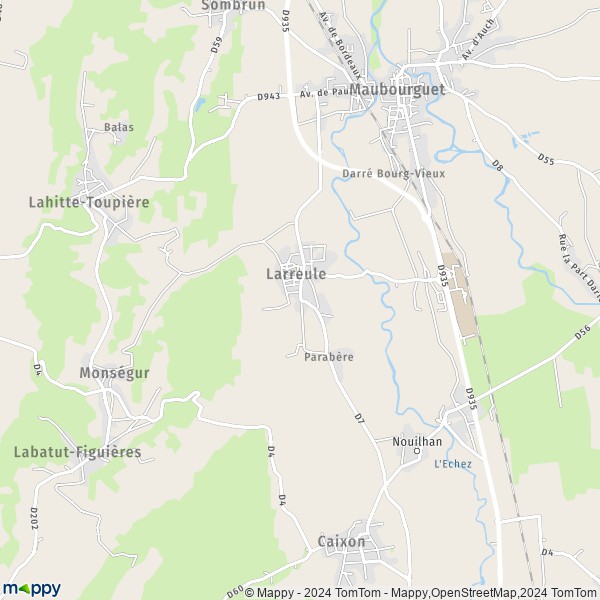 La carte pour la ville de Larreule 65700