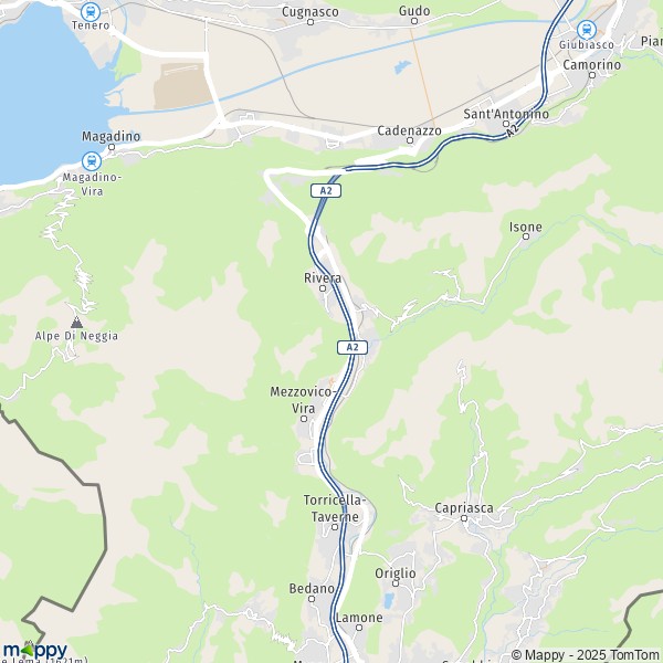 La carte pour la ville de Monteceneri 6572-6809