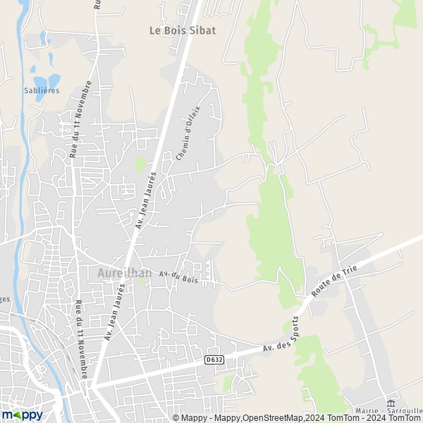 La carte pour la ville de Aureilhan 65800