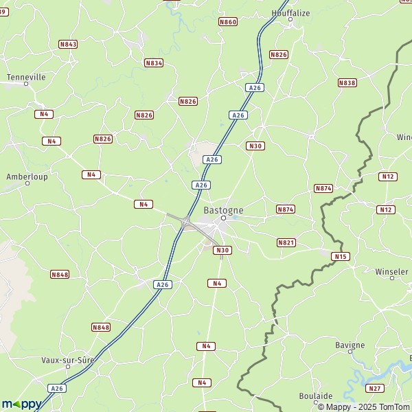 La carte pour la ville de 6600 Bastogne