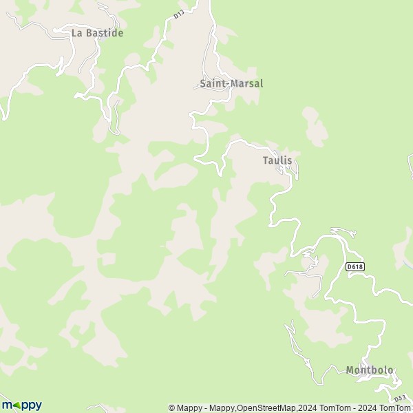 La carte pour la ville de Taulis 66110