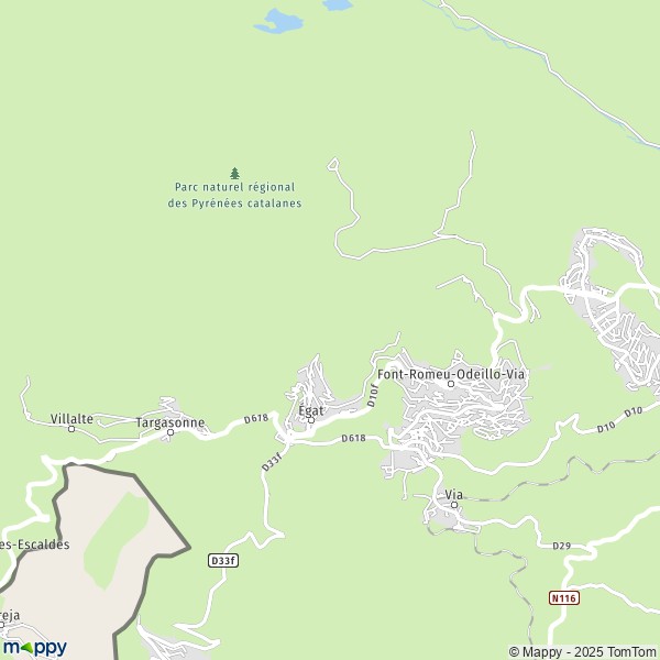 La carte pour la ville de Font-Romeu-Odeillo-Via 66120