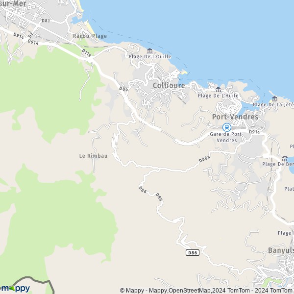La carte pour la ville de Collioure 66190