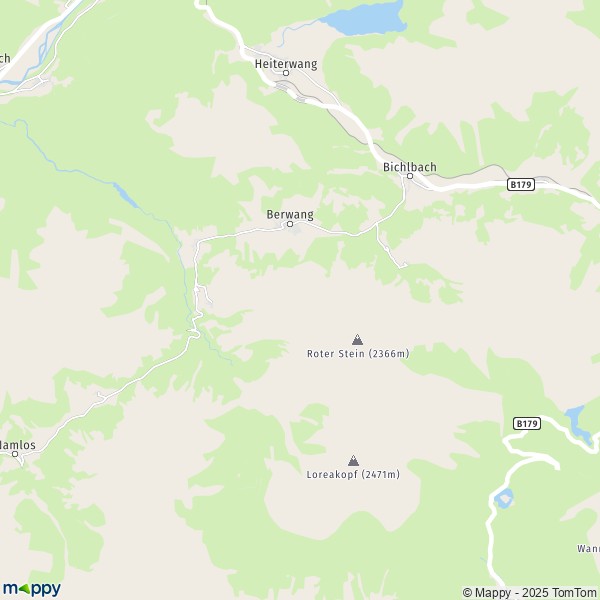 La carte pour la ville de Berwang 6621-6622
