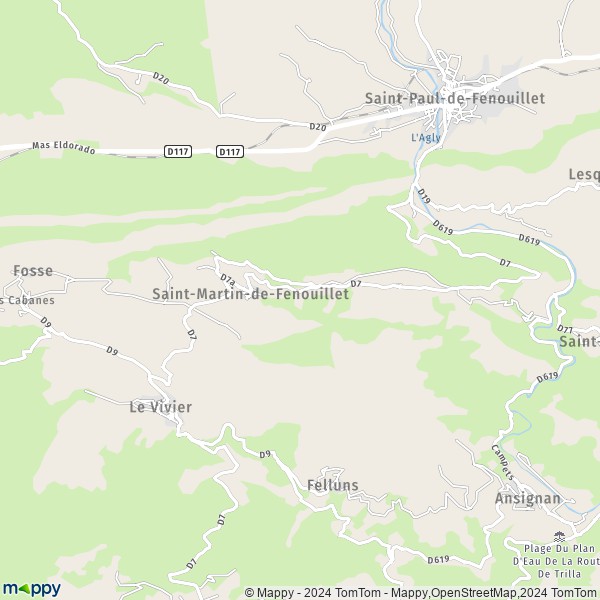 La carte pour la ville de Saint-Martin-de-Fenouillet 66220
