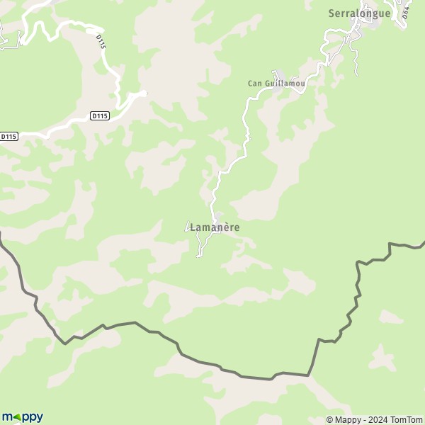 La carte pour la ville de Lamanère 66230