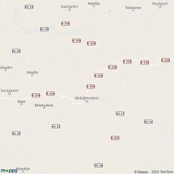 La carte pour la ville de Akdağmadeni 66300