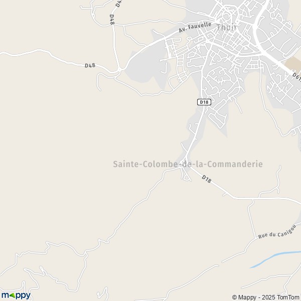 La carte pour la ville de Sainte-Colombe-de-la-Commanderie 66300