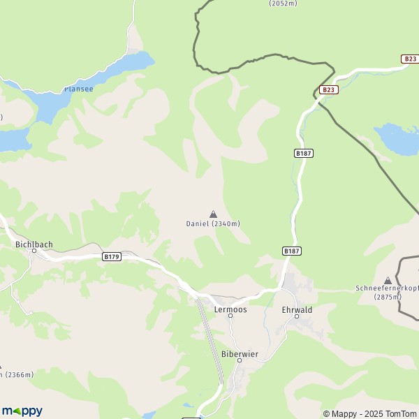 La carte pour la ville de Lermoos 6631-6632