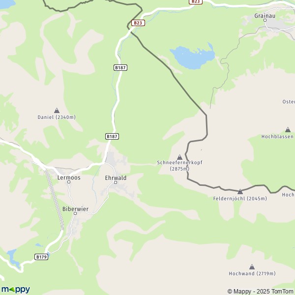 La carte pour la ville de Ehrwald 6632
