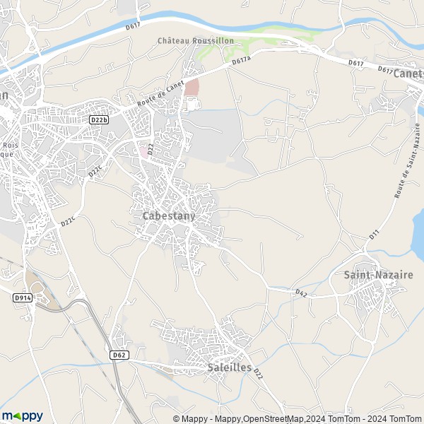La carte pour la ville de Cabestany 66330