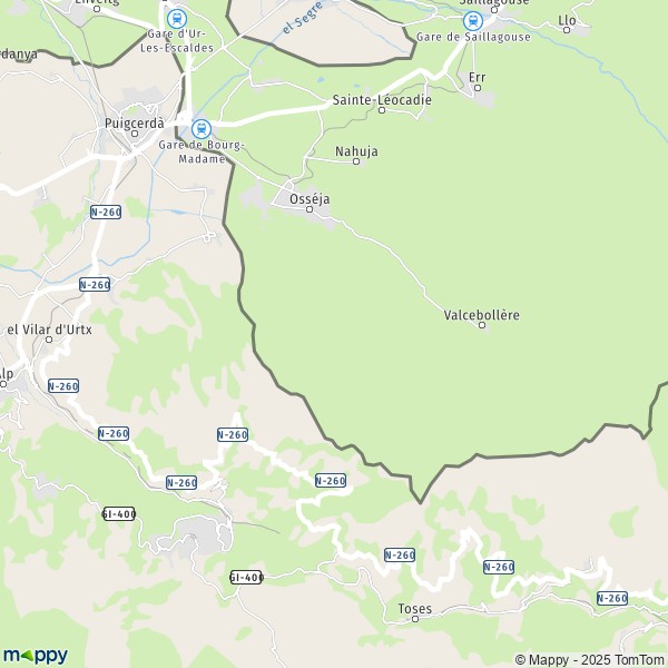 La carte pour la ville de Palau-de-Cerdagne 66340