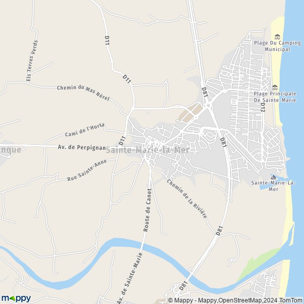 La carte pour la ville de Sainte-Marie-la-Mer 66470