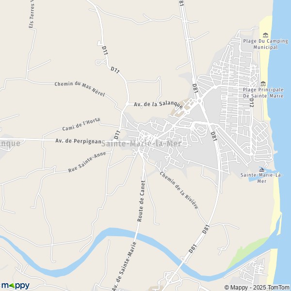 La carte pour la ville de Sainte-Marie-la-Mer 66470