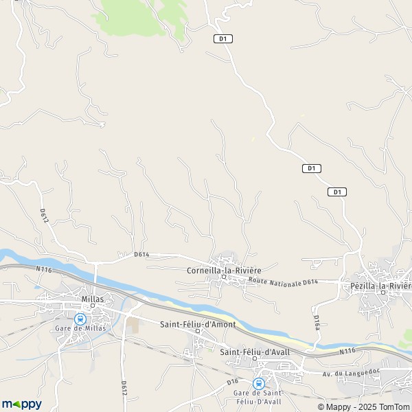 La carte pour la ville de Corneilla-la-Rivière 66550